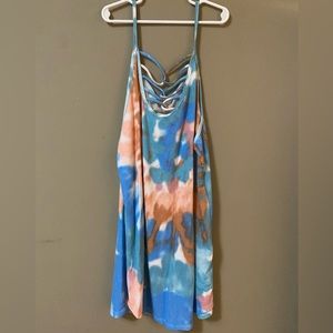 Bibi American Tie Dye Strappy Chest Tank NWT Red, Blue, Pink, White XL